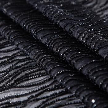 Шантильи с вышивкой и бисером 031-19786 черный