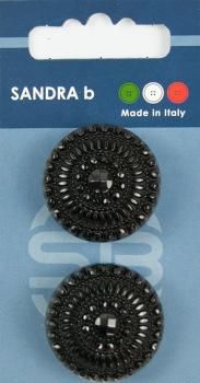 Пуговицы SANDRA 28 мм пластик 2 шт CARD178 черный