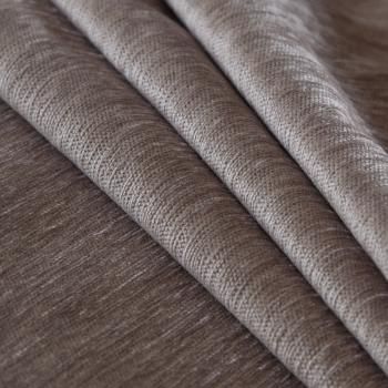 Ткань портьерная шенилл 22-02-14495 серо-бежевый однотонный