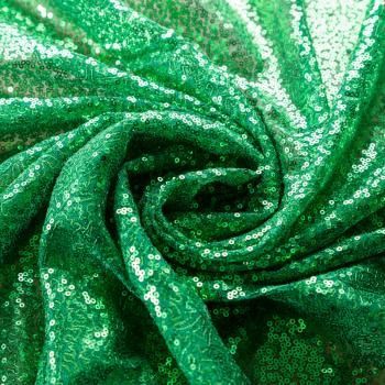 Пайетки на сетке 055-02822 зеленый однотонный