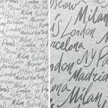 Тюль лен H-300 см 05-01-15431 светло-серый принтованный