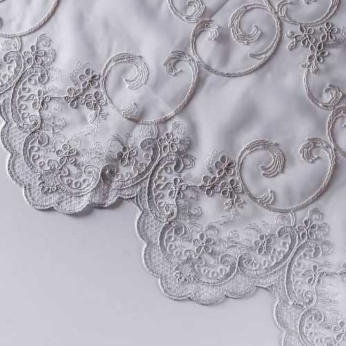 Тюль сетка с вышивкой 529-01-240 молочный