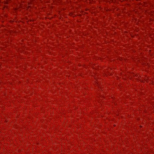 Пайетки на сетке 055-19007 красный однотонный