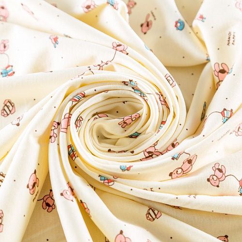 Трикотаж 056-09789 банановый принтованный