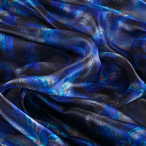 Шифон 068-17406 черный принтованный