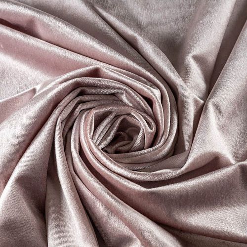 Бархат-лайкра К33-692 пудрово-розовый однотонный