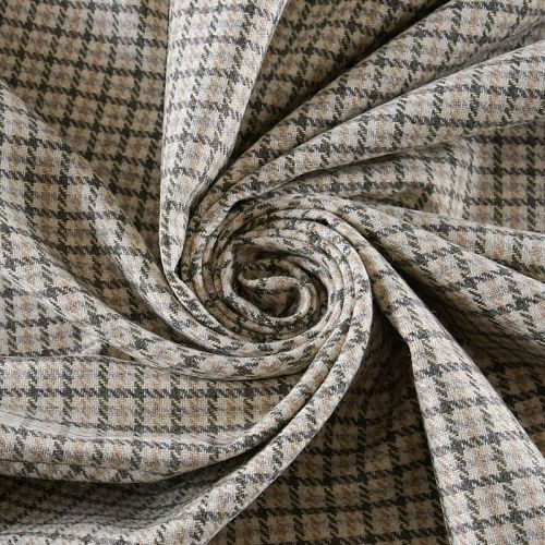 Ткань костюмная 025-11974 бежевый принтованный