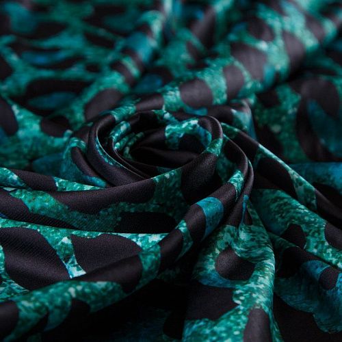 Шелк синтетический 065-13920 бриллиантовый зеленый принтованный