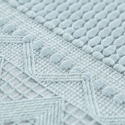 Гипюр-макраме на органзе 012-08454 серо-голубой