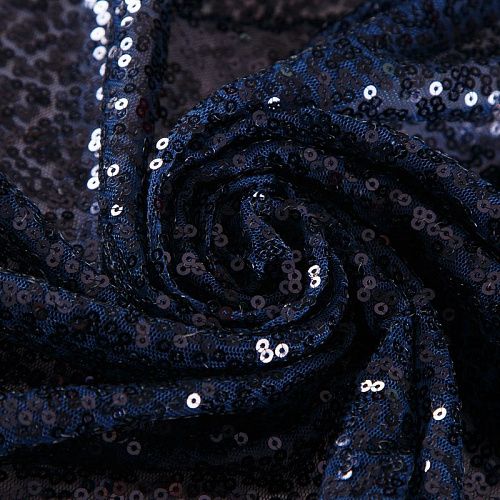 Пайетки на сетке 055-19019 кобальтовый однотонный