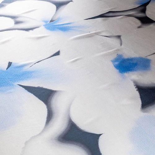 Шелк натуральный К4-165 молочный принтованный