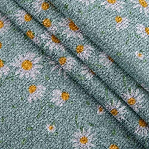 Полотно вафельное 007-15304 шалфейный принтованный