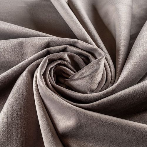 Ткань портьерная бархат h-300 см 09-02-00047 теплый серый однотонный