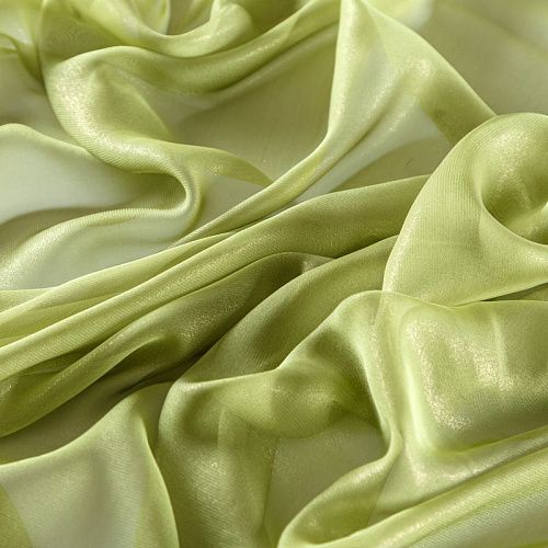 Шифон с напылением 068-09624 салатовый однотонный