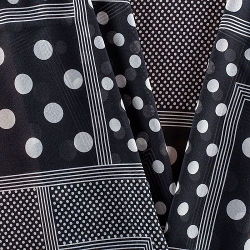 Креп-шифон 027-01417 черный принтованный