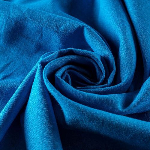 Лен натуральный К33-616 лазурно-голубой однотонный