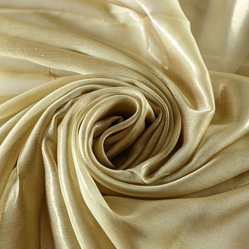 Шифон с напылением 068-09775 зеленое золото однотонный