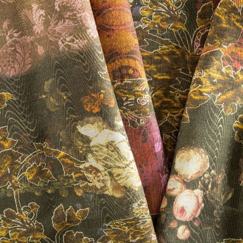 Шерсть плательная 066-02269 хаки принтованный