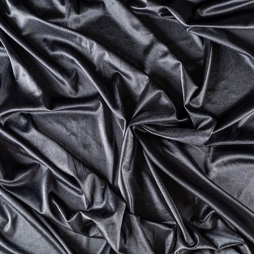 Бархат-лайкра К33-573 серый однотонный