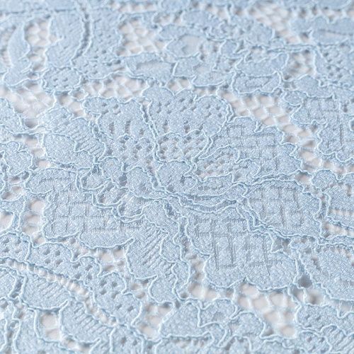 Гипюр К33-507 голубой однотонный