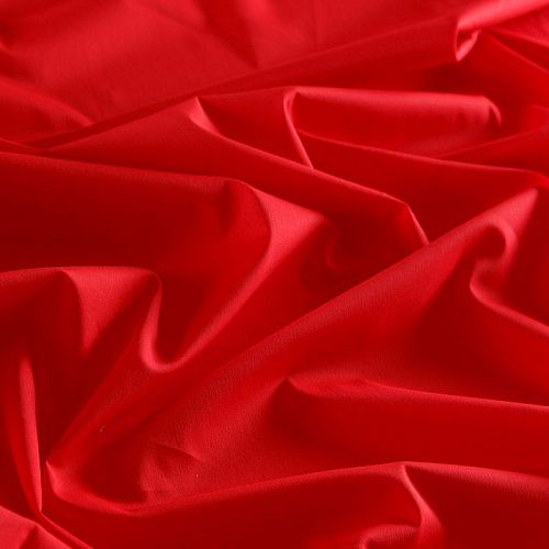 Поплин стрейч 063-16973 морковно-красный однотонный