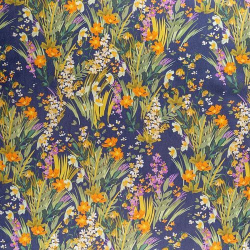 Вискоза 009-01082 темно-синий принтованный