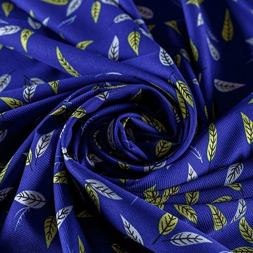 Ткань плательно-рубашечная 049-08405 фиолетово-синий принтованный