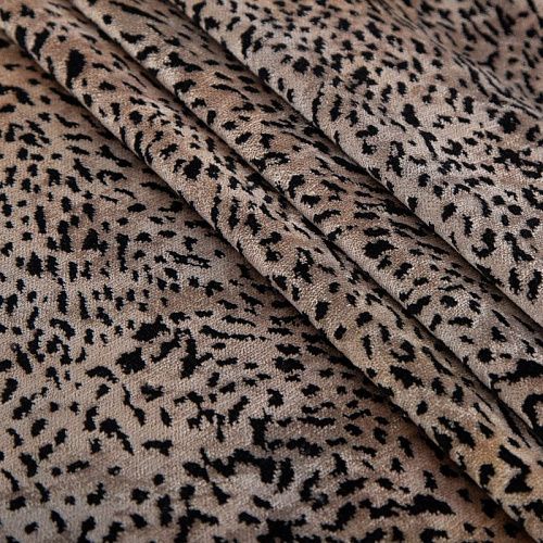 Велюр 037-20309 бежевый принтованный