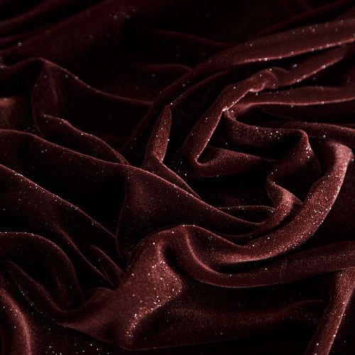 Бархат с люрексом 002-04377 шоколадный однотонный