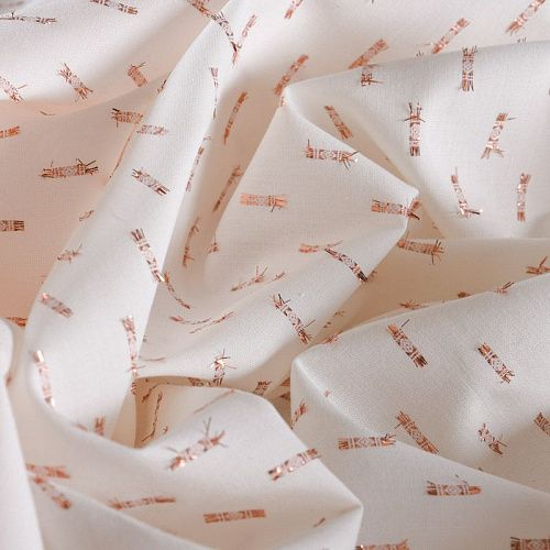 Хлопок плательно-рубашечный с люрексом 049-12039 сливочный