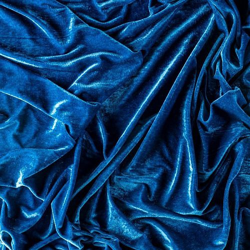 Бархат стрейч К33-780 морская волна однотонный