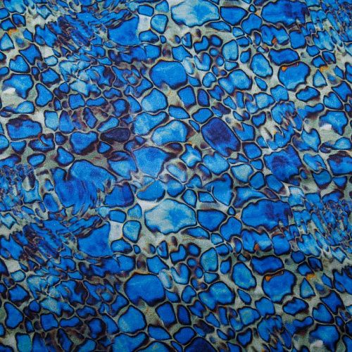 Шелк синтетический 065-13595 сине-голубой принтованный