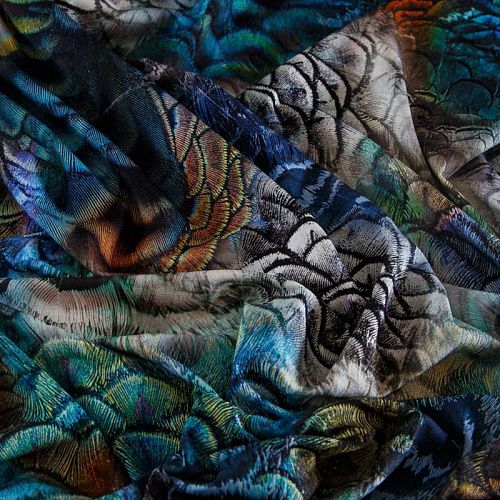 Трикотаж 056-14809 черный мультиколор