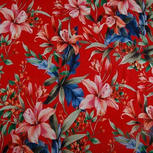 Трикотаж 056-14816 красный принтованный