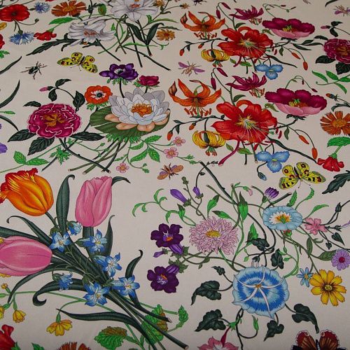 Ткань плащевая Gucci 042-19169 белый принтованный