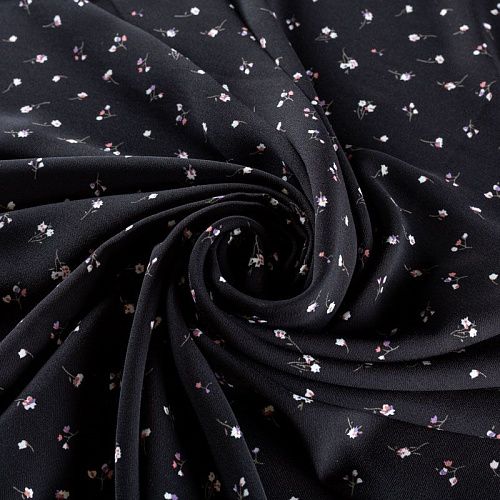 Креп 026-01821 черный принтованный