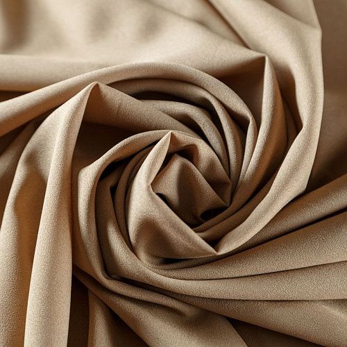 Крепдешин синтетический 029-07355 бежевый однотонный