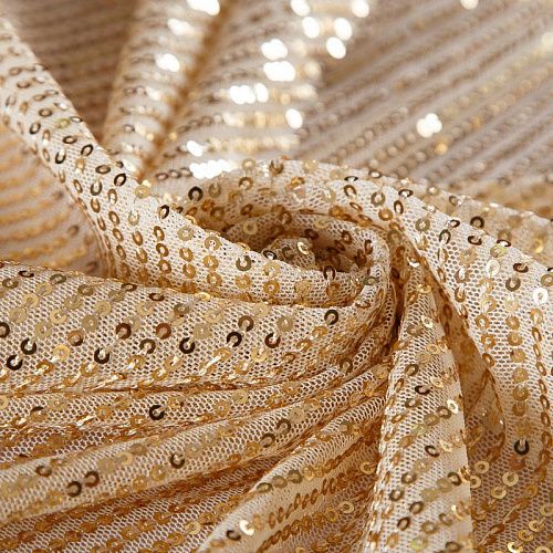 Пайетки на сетке 055-17905 светлое золото