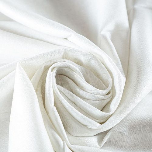 Лен натуральный К33-005 молочный однотонный