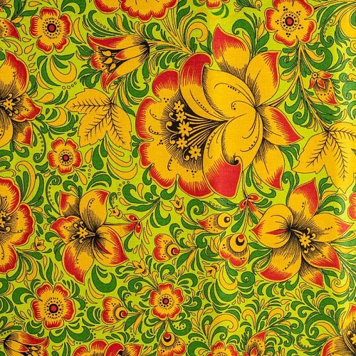 Бязь 007-00691 салатовый принтованный