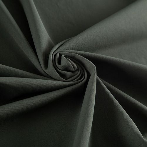 Ткань плащевая стрейч 042-20786 камуфляжный зеленый однотонный