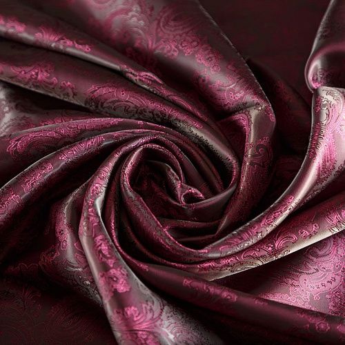 Ткань подкладочная К28-194 сливовый жаккардовый