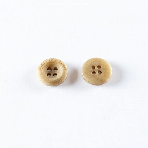 Пуговица с проколами 12 мм пластик 496897 бежевый