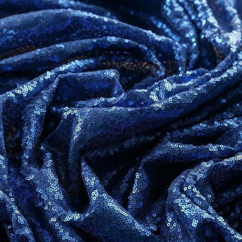 Пайетки на сетке 055-03182 сапфировый однотонный
