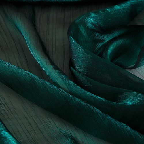 Органза 039-18833 бутылочный зеленый однотонный