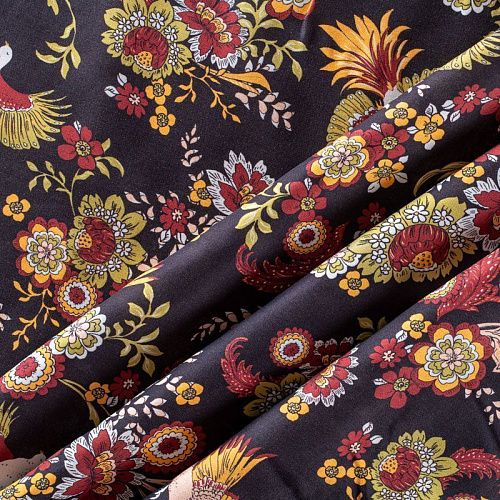 Вискоза 035-00878 черный принтованный