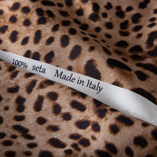 Твил-шелк натуральный 064-20007 бежевый принтованный