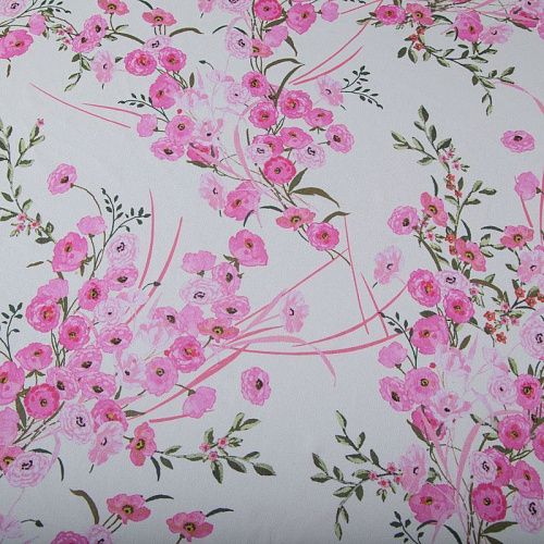 Креп-шифон шелковый 027-19855 белый принтованный