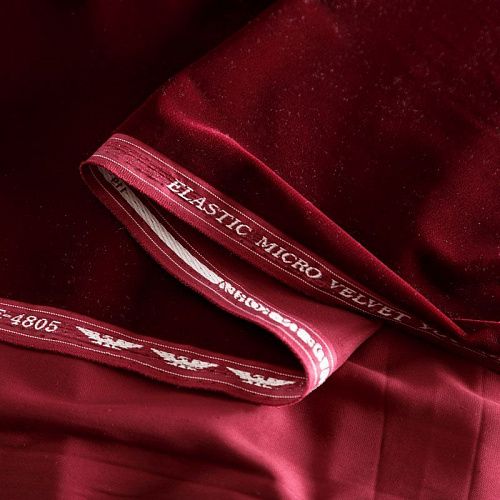 Бархат 002-04466 гранатовый однотонный