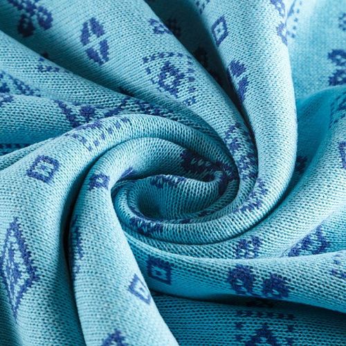 Трикотаж 2-х сторонний вязаный 056-05812 сине-голубой